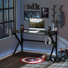 Spacious Gaming Desk Home Racing w/ Steel Frame Cup Headphone Holder Hook