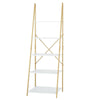 Ladder Bookcase 5-Tier Freestanding Storage Shelving Unit White Bookshelf