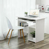 White Compact Computer Desk PC Laptop Table Keyboard Tray Storage Book Shelves