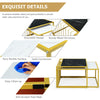 Set of 2 Modern Coffee Nesting Table Set Side End Table Waterproof Faux Marble