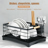 1 Tier Large Dish Drainer Rack Kitchen Draining Cutlery Holder+Chopstick Holder