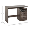 Grey Home Office Desk Storage Drawers Shelves Computer Writing Laptop Table