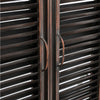 Window Style Garden Wall Mounted Mirror Brown Shutter Window IndoorOutdoor Decor