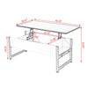 Lift Up Top Coffee Tables with Hidden Storage Metal Frame Leg Modern Tea Table
