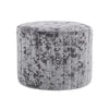 Velvet Grey Footstool Pouffe Round Footrest Makeup Dressing Table Stool Chair