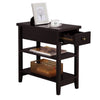 Narrow Bedside Table with Drawer, 3-Tier Nightstand Side Table for Small Space
