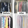 6 Pack Set Clear Polythene Garment Covers Suit Dress Coat Dust Protector Zip Bag