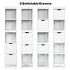Wooden Bathroom Floor Cabinet Freestanding Cupboard Storage Organizer W/ Drawers
