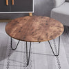 Industrial Wooden Metal Coffee Table Sofa Side Tea Table Woodgrain Marble Effect