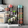 6 Tier Kitchen Rotating Storage Trolley Cart Utility Vegetable Mobile Shelf Rack