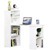 Space Saving Computer Desk Workstation with Shelves Storage Combo Bookcase Table