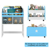Children Bookcase set of 2 Toy Storage Unit with Wheels Book Organizer Removable