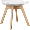 Dining Chairs Set of 4 Soft Padded Seat Tulip Chairs Wooden Legs Kitchen White