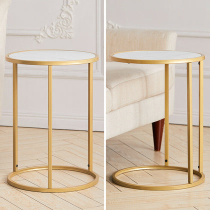 Gold Frame Small Bedside Table Cabinet Sofa Side End Coffee Table Nightstand