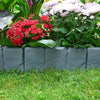 10pcs Grey Cobbled Stone Effect Plastic Garden Lawn Edging Plant Border 2.5m UK