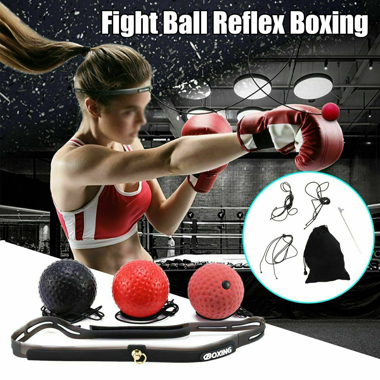 Gym Boxing Fight Ball with Head Band for Reflex Speed Boxer