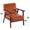 Retro Vintage Leather Armchair Sofa Accent Chair Cafe Seat Bench Bedroom