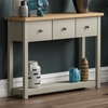 Arlington 3 Drawer Console Table Shelf Hallway MDF Dressing End Side Table Grey