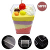 50Pcs Square Plastic Dessert Cups Mini Cubes 2oz/60ml Strong Cup Party Decor UK