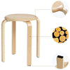Set of 4 Wooden Stools Stacking Dining Stools Breakfast Seating Stackable Seats