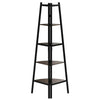 5 Tier Metal Ladder Shelf Display Shelving Wood Rack Plant Stand Corner Storage