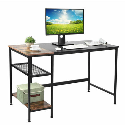Large Computer Desk 3Shelf Laptop PC Table Home Office Study Gaming Workstation