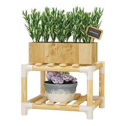 Vintage Wood Corner Plant Stand Ladder Potted shelf Balconie Terrace Holder
