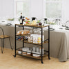 Kitchen Trolley Serving Trolley with storage and Wine Rack Industrial Vintage