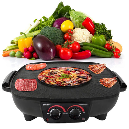 2in1 Hot Pot Barbecue Dualuse Non-Stick Pot Electric Induction Hot Pot Cooker