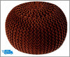 Knitted Moroccan 50Cm Large Round Pouffe Footstool Foot Stool Living Room New