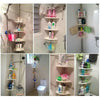 5 TIER NON RUST BATHROOM TELESCOPIC CORNER SHELF STORAGE SHOWER CADDY ORGANISER