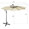 Mondeer 3M Garden Banana Parasol Cantilever Parasol Crank Handle with Solar LED