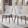 2 grey Faux Leather Dining Chairs High Back Kitchen Dining Room Chairs Modern
