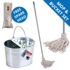 Mop and Bucket Set Cotton Head Easy Clean Quick Dry Floor Metal Bucket Cleaning
