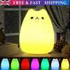 7 Color Change LED Mini Night Light Lamp Cute Silicone Cat Kids Bedroom Room