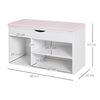 HOMCOM Wooden Shoes Cabinet Bench Hidden Storage Padded Seat Organiser