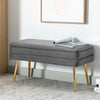 VELVET STORAGE OTTOMAN BENCH FOOTREST CHEST BEDROOM LIVINGROOM STOOL