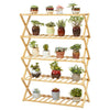 4/5-Tier Foldable Bamboo Plant Stand Free Standing Shoe Shelf Storage Organizer
