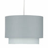 Pair of Easy Fit Light Shades Grey Ombre 2 Tier Modern Ceiling Pendant Shades