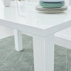 White High Gloss Dining Table Dining Room Wood Rectangular 4-6 Seats Kitchen