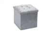 Crushed Velvet Diamante Storage Ottoman Seat Box Pouffee Foot Stool Crush Cubed