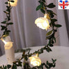 LED Artificial Rose Flower Fairy String Lights Home Party Wedding Decor Lamp UK
