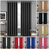Thick Thermal Blackout Curtains Pair of Eyelet Ring Top Ready Made Curtain Panel