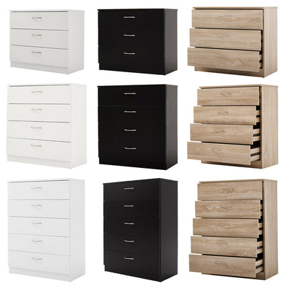 Chest of Drawers White Bedroom Furniture Hallway Tall Wide Storage 3/4/5 Draw UK