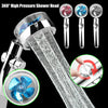 High Pressure Shower Head 360 Rotated Water Saving Hand Spray with Small Fan UK