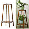 Indoor Corner Plant Stand Pot Holder Wooden Flower Shelf 2 Tier Display Rack UK