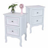 Pair of White Bedroom Bedside Table Unit Cabinet Nightstand with 2 Drawers