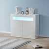 LED High Gloss Cupboard Wood Cabinet Storage Side End Living Room Furniture