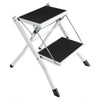 Heavy Duty Folding 2 Step Ladder Stool Steel Frame Ladder Anti-Slip Mat Kitchen