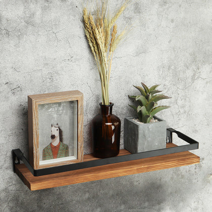 Wall Mounted Floating Shelves Wood Storage Rack Corner Unit Display Kitchen Bath